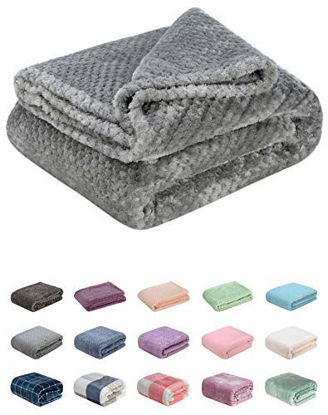 Picture of Fuzzy Throw Blanket, Plush Fleece Blankets for Adults, Toddler, Boys and Girls, Warm Soft Blankets and Throws for Bed, Couch, Sofa, Travel and Outdoor, Camping (40Wx60L, M-Flint Gray)