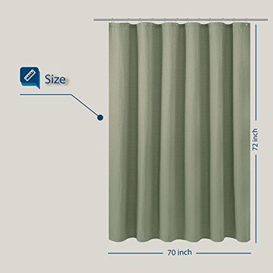 GetUSCart- Waffle Weave Fabric Shower Curtain Heavyweight 230 GSM ...
