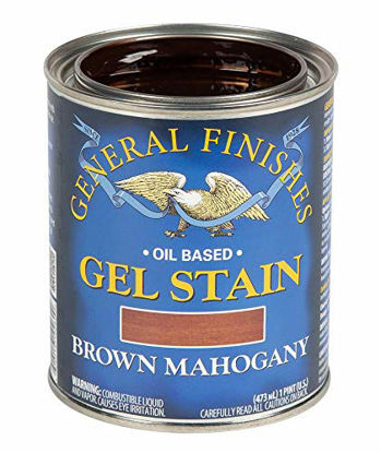 Picture of General Finishes Oil Base Gel Stain, 1 Pint, Brown Mahogany