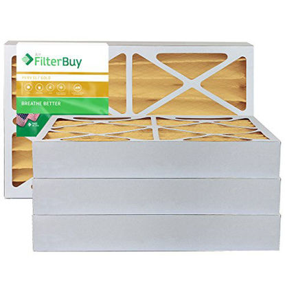 Picture of FilterBuy 10x14x4 MERV 11 Pleated AC Furnace Air Filter, (Pack of 4 Filters), 10x14x4 - Gold