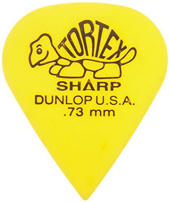 Picture of Dunlop Tortex Sharp Guitar Picks .73mm Yellow 72 Pack