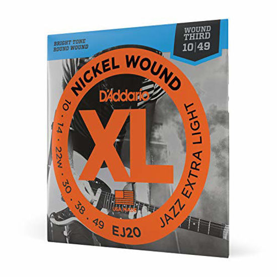 Picture of DAddario Nickel Wound Electric Guitar Strings, 1-Pack, Jazz Extra Light, 10-49
