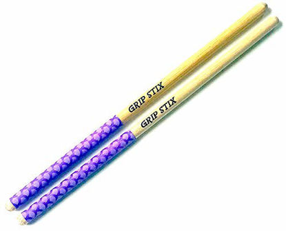 Picture of GRIP STIX 16" Long NON-SLIP Purple TIMBALE Drumsticks - Ideal for Drumming, Exercises, Aerobics, Cardio, Pound Fit