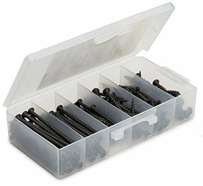 Picture of Drywall Screw Assortment, 6 Coarse Thread Sharp Point with Phillips Drive #2 Bugle Head, Black, Ideal Screw for Drywall Sheetrock, Wood and More, 6 Different Sizes