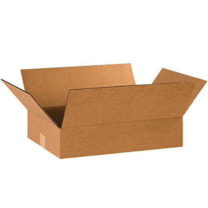 Picture of BOX USA B20124 Flat Corrugated Boxes, 20"L x 12"W x 4"H, Kraft (Pack of 25)