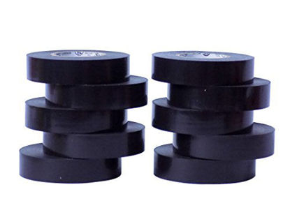 Picture of WOD ETC766 Professional Grade General Purpose Black Electrical Tape UL/CSA listed core. Vinyl Rubber Adhesive Electrical Tape: 1 inch X 66 ft - Use At No More Than 600V & 176F (Pack of 10)