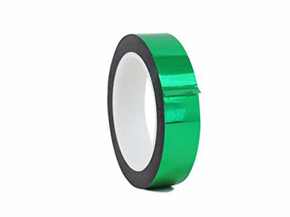 Picture of WOD MPFT2 Green Metalized Polyester Mylar Film Tape with Acrylic Adhesive, 1/2 inch x 72 yds. Vibrant Mirror Like Finish, Decor Tape for Detailing Accent Wall, Graphic Arts, Car and Boat Trim