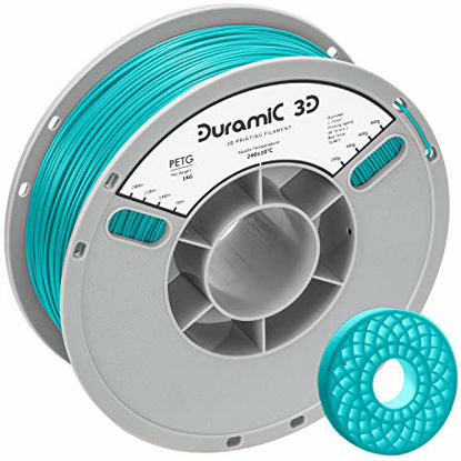 Picture of DURAMIC 3D PETG Printer Filament 1.75mm Cyan-Blue, 3D Printing Filament, 1kg Spool(2.2lbs), Dimensional Accuracy +/- 0.05 mm