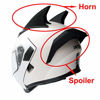 Picture of 1Storm Motorcycle Modular Flip up Dual Visor Full Face Helmet Decoration Matt Black Horn Wing