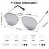 Picture of SOJOS Classic Aviator Mirrored Flat Lens Sunglasses Metal Frame with Spring Hinges SJ1030 with Silver Frame/Silver Mirrored Lens