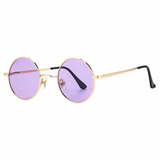 Gold Metal Round Frame Sunglasses | New Look