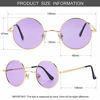 Picture of John Lennon Glasses - GLEYEMOR Small Round Polarized Sunglasses for Men Women Retro Circle Sunglasses (Gold/Clear Purple)