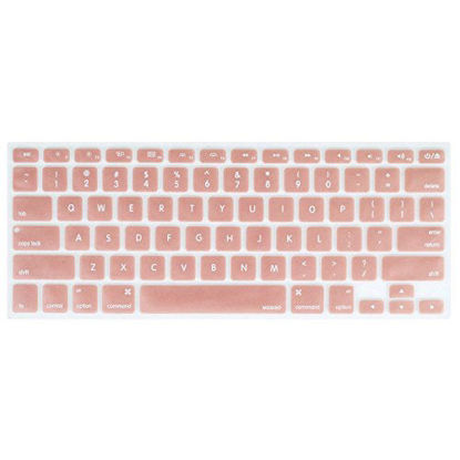 Picture of MOSISO Silicone Keyboard Cover Compatible with MacBook Pro 13/15 Inch (with/Without Retina Display, 2015 or Older Version),Older MacBook Air 13 Inch (A1466 / A1369, Release 2010-2017), Rose Gold