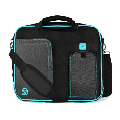 Picture of 10" to 12 Inch Aqua Blue Travel Laptop Messenger Bag for Microsoft Surface Pro X 13, Pro 7, 6, 5 12.3, Go 10.1