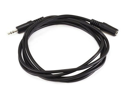 Picture of Monoprice 6ft 3.5mm Stereo Plug/Jack M/F Cable - Black