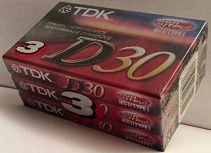 Picture of TDK D30 Dynamic Performance HIGH Output IEC I/Type I (for Everyday Recording Audio Cassette Tapes - 3 Pack)