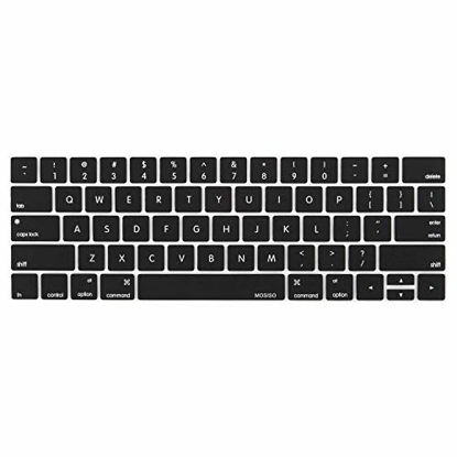 Picture of MOSISO Keyboard Cover Compatible with MacBook Pro with Touch Bar 13 and 15 Inch 2019 2018 2017 2016 (Model: A2159, A1989, A1990, A1706, A1707), Silicone Skin Protector, Black