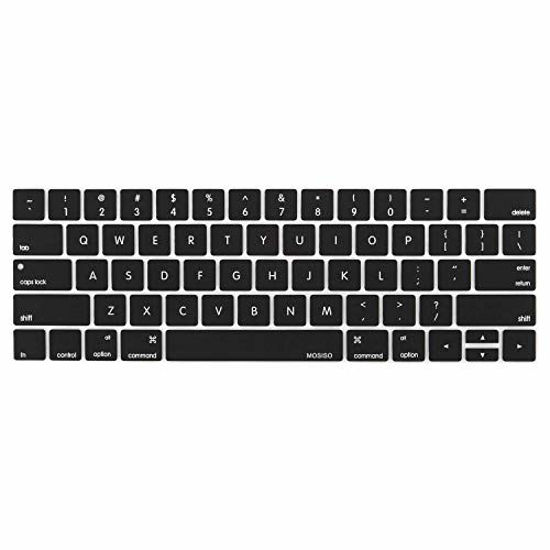 Picture of MOSISO Keyboard Cover Compatible with MacBook Pro with Touch Bar 13 and 15 Inch 2019 2018 2017 2016 (Model: A2159, A1989, A1990, A1706, A1707), Silicone Skin Protector, Black