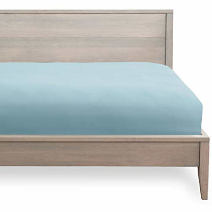 Picture of Bare Home Fitted Bottom Sheet Full - Premium 1800 Ultra-Soft Wrinkle Resistant Microfiber - Hypoallergenic - Deep Pocket (Full, Light Blue)
