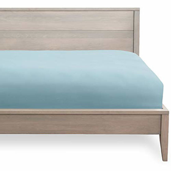 Picture of Bare Home Fitted Bottom Sheet Full - Premium 1800 Ultra-Soft Wrinkle Resistant Microfiber - Hypoallergenic - Deep Pocket (Full, Light Blue)