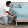 Picture of Bare Home Fitted Bottom Sheet Full - Premium 1800 Ultra-Soft Wrinkle Resistant Microfiber - Hypoallergenic - Deep Pocket (Full, Light Blue)
