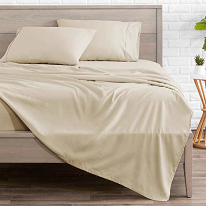Picture of Bare Home Full XL Sheet Set - Kids Size - Premium 1800 Ultra-Soft Microfiber Sheets Full Extra Long - Double Brushed - Hypoallergenic - Wrinkle Resistant (Full XL, Sand)
