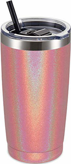Vacuum Insulated Tumbler Cup 20oz Stainless Steel Tumbler with Lid and Straw 