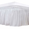 Picture of Biscaynebay Wrap Around Bedskirts with Adjustable Elastic Belts, Elastic Dust Ruffles, Easy Fit Wrinkle & Fade Resistant Silky Luxrious Fabric, White for Full and Full XL Size Beds 25 Inches Drop
