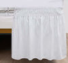 Picture of Biscaynebay Wrap Around Bedskirts with Adjustable Elastic Belts, Elastic Dust Ruffles, Easy Fit Wrinkle & Fade Resistant Silky Luxrious Fabric, White for Full and Full XL Size Beds 25 Inches Drop