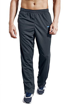 Picture of ZENGVEE Men's Sweatpant with Pockets Open Bottom Athletic Pants for Jogging, Workout, Gym, Running, Training(Solid Gray,M)