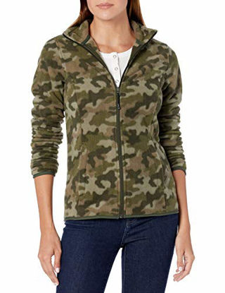 Picture of Amazon Essentials Women's Classic Fit Long-Sleeve Full-Zip Polar Soft Fleece Jacket, Green Camo, Medium