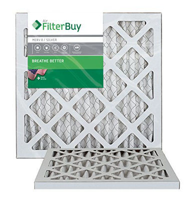 Picture of FilterBuy 11.25x11.25x1 MERV 8 Pleated AC Furnace Air Filter, (Pack of 2 Filters), 11.25x11.25x1 - Silver