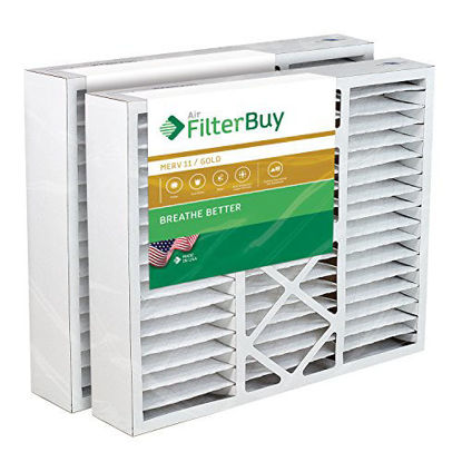 Picture of FilterBuy 21x24.5x5 Rheem Ruud PD540014, PD540020 Compatible Pleated AC Furnace Air Filters (MERV 11, AFB Gold). Fits air cleaner models RXHF-E24AM10 RXHF-E24AM13. 2 Pack.