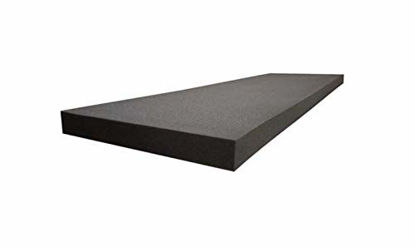 Picture of 2" x 24" x 72" Acoustic Foam Sheets Charcoal Upholstery Foam Pad, Studio Sound Proof Padding, Packing Foam, Day Bed, Chair Cushions Foam Matress Topper
