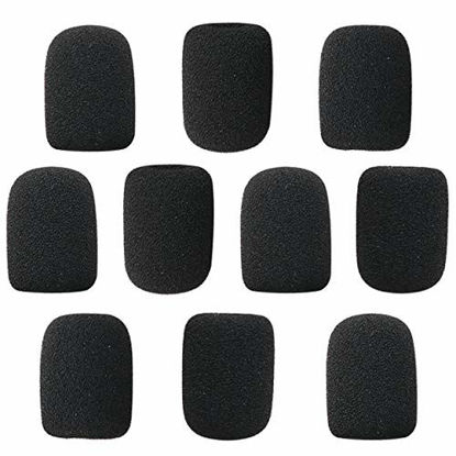 Picture of IoYoI Headset Black Mini Mic Cover Foam Lapel Microphone Windscreen Lavalier Pop Filters Gamming Studio Recording Equipment Live Sound Stage (10 Pcs, Lapel)