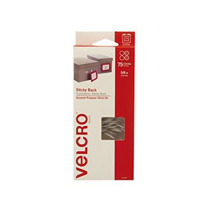 Picture of VELCRO Brand - Sticky Back Hook and Loop Fasteners General Purpose Peel & Stick Perfect for Home or Office 5/8in Circles Pack of 75 White