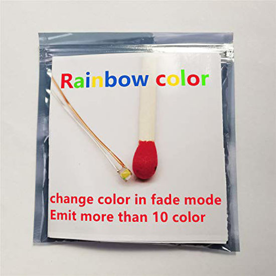 Picture of 25pcs Pre-soldered Wired Micro Litz Wired Leads Rainbow RGB Color Fade Mode SMD Led 0603 + Muti-Resistor, Bowerful