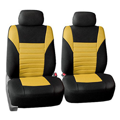 Picture of FH Group FB068YELLOW102 Yellow Universal Bucket Seat Cover (Premium 3D Air mesh Design Airbag Compatible)