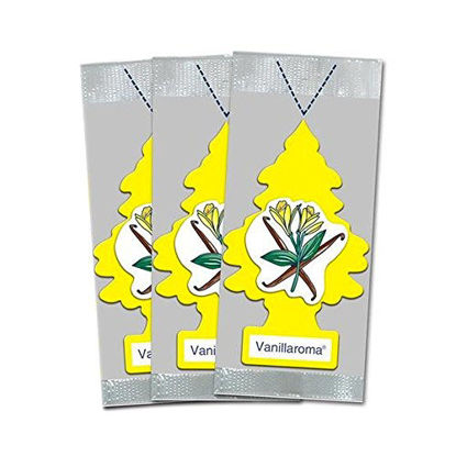 Picture of LITTLE TREES Car Air Freshener | Hanging Paper Tree for Home or Car | Vanillaroma | 3 Pack