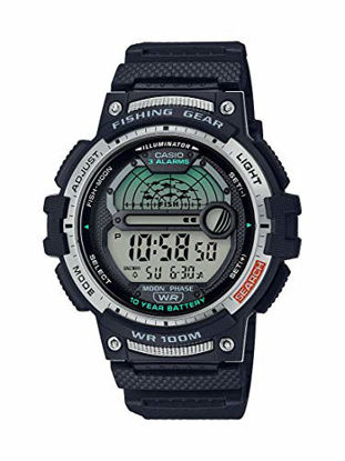 Picture of Casio Men's Fishing Timer Quartz Watch with Resin Strap, Black, 24.1 (Model: WS-1200H-1AVCF)