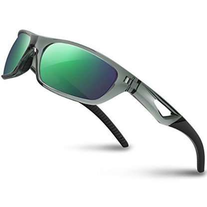 Picture of RIVBOS Polarized Sports Sunglasses Driving Sun Glasses shades for Men Women Tr 90 Unbreakable Frame for Cycling Baseball Run Rb831 (Transparent Grey)
