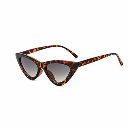 Picture of YOSHYA Retro Vintage Narrow Cat Eye Sunglasses for Women Clout Goggles Plastic Frame (Leoaprd Grey)