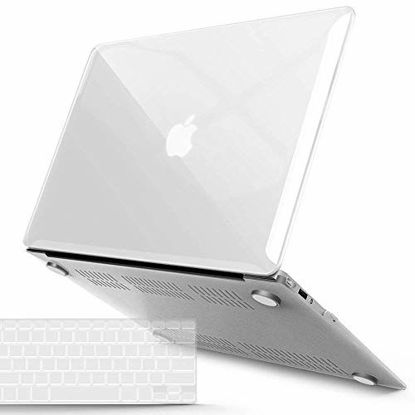 Picture of IBENZER Old Version (2010-2017 Release) MacBook Air 13 Inch Case (Models: A1466 / A1369), Plastic Hard Shell Case with Keyboard Cover for Apple Mac Air 13, Crystal Clear, A13CYCL+1