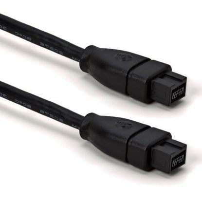 Picture of Black IEEE 1394 Firewire 800 to Firewire 800 Cable, 9 Pin/9 Pin Male/Male - 6 FT