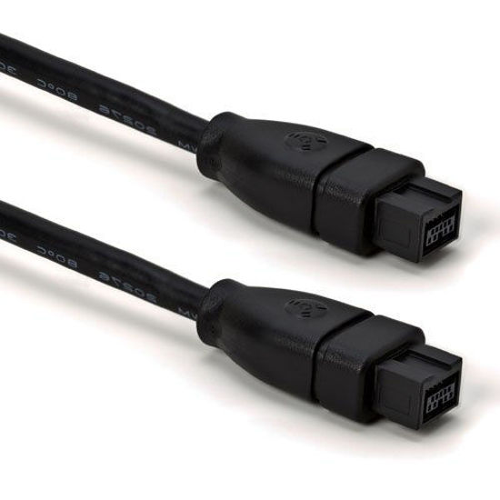 Picture of Black IEEE 1394 Firewire 800 to Firewire 800 Cable, 9 Pin/9 Pin Male/Male - 6 FT