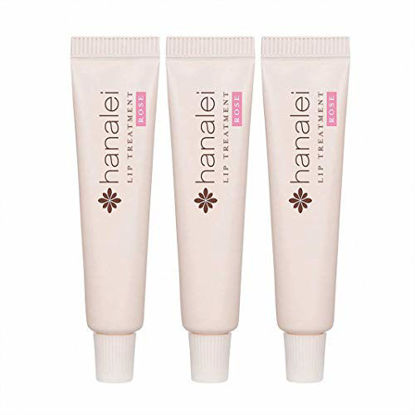 Picture of Lip Treatment by Hanalei, Made with Kukui Oil, Shea Butter, Agave, and Grapeseed Oil Soothe Dry Lips, (Cruelty free, Paraben Free) MADE IN USA Rose Travel-size 3 pack (5ml/5g/0.17oz x 3 tubes)
