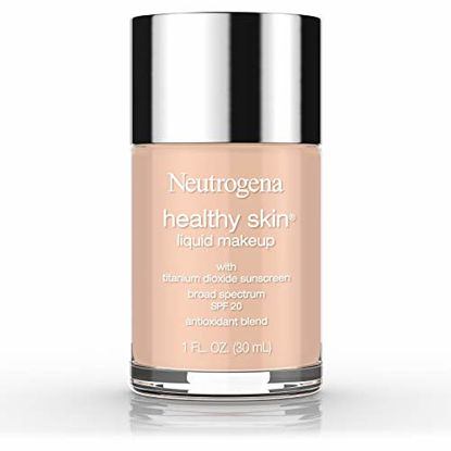 Picture of Neutrogena Healthy Skin Liquid Makeup Foundation, Broad Spectrum SPF 20 Sunscreen, Lightweight & Flawless Coverage Foundation with Antioxidant Vitamin E & Feverfew, Medium Beige, 1 fl. oz