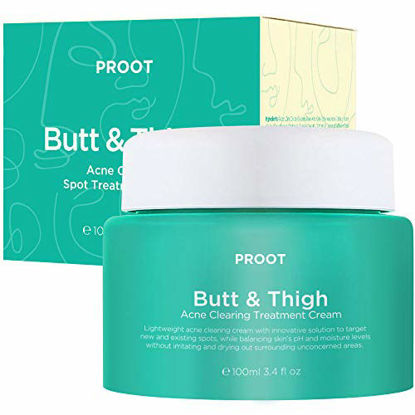 Picture of Butt & Thigh Acne Clearing Spot Treatment Cream. Clears Acne, Pimples, Ingrown Hairs, Blackheads, Zits, Razor Bumps and Dark Spots for the Buttocks and Thigh Area. Prevents Future Breakouts.