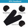 Picture of Whaline Spa Facial Headband Make Up Wrap Head Terry Cloth Headband Adjustable Towel for Face Washing,Shower, 3 Pieces (White, Black, Gray)