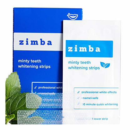 Picture of Zimba Teeth Whitening Strips - 28 Zimba Whitening Strips, 14 Treatments - Teeth Whitening Sensitive Teeth - White Strips Teeth Whitening - Natural Whitening Strips